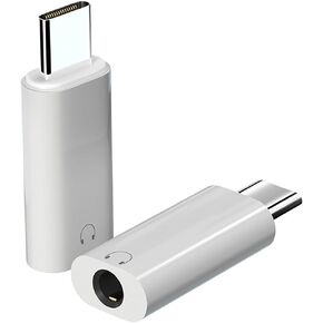 USB C to 3.5mm Headphone Jack Adapter, Audio to USB c Adapter,Type C to Aux Audio Dongle Compatible with iPhone 16 Pro Max 15 Pro Max, Samsung Galaxy S24 S23 S22, Pixel, iPad Pro, MacBook(2 Packs)