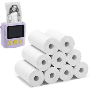 12 Pack Kids Camera Paper Roll Refill- HD Kids Camera Instant Print Paper, Thermal Photo Printer Paper Rolls for Most Kids Camera, Birthday Christmas Holiday Gifts for Kids Children