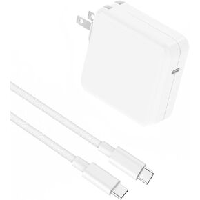 Charger for MacBook Air 13 13.6 15 inch M1 M2 M3 M4 MacBook Pro 13 14 15 16 2024 2023 2022 2021 2020 2019 2018, Super Compact 70W USB C Power Adapter, 6.6FT USB C to C Braided Cable, Original Quality