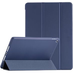 Three Fold Case Compatible with for iPad 9th Generation 2021/ iPad 8th Generation 2020/ iPad 7th Generation 2019,Protective Case with Soft TPU Back - iPad 10.2 Inch Cover, Black