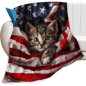 Funny Colorful Cat Print Blanket Cute Kawaii Kitty Animal Throw Blankets Gifts for Couch Sofa Bed Stuff Decor Soft Cozy Fleece Plush Warm Flannel Bedding for Lover Men Women 40"x50"
