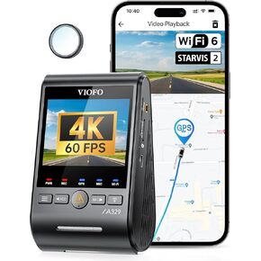 VIOFO A329 4K 60FPS Dash Cam Front, Wi-Fi 6 App Control, STARVIS 2 Sensor, Support 4TB SSD Storage & 512GB microSD Card, Ultra HD 4K Dash Camera for Cars, HDR Night Vision, 24H Parking Mode
