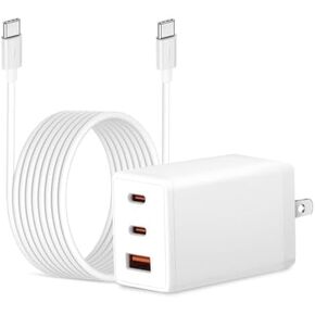 70W USB C Charger, GaN Charger PD USB C 2 Ports Power Adapter Foldable Compatible with MacBook Pro/Air 13 14 15inch 2023/2022/2021/2020/2019/2018,M1/M2/M3, i/pad pro and All USB-C Decices