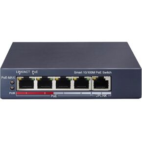 DS-3E1318P-EI/M HIK 16 Port Fast Ethernet Smart PoE Switch with 16X 10/100Mbps PoE Ports & 1X Gigabit RJ45 Port, 130W PoE Power Budget, Plug & Play, Sturdy Metal, Fanless(OEM No Logo)