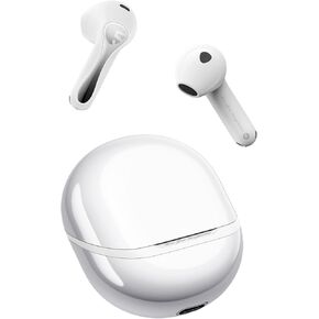 SoundPEATS AI Adaptive Noise Canceling Wireless Earbuds, aptx Adaptive Lossless and QCC3091, Bluetooth V5.4 Earphones with 6 Mics, Total 30 Hrs, App Control (White)