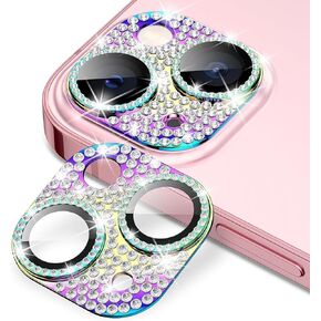 for iPhone 16 Pro/16 Pro Max Camera Lens Protector, Glitter Tempered Glass Camera Screen Protector Bling Diamond Metal Lens Cover for 16 Pro/16 Pro Max Camera Accessories, Gold
