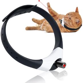Wearable Automatic Cat Toys, Interactive Cat Toys for Indoor Cats, Cat Collar Toy Kitty Toys for Indoor Cats, Electric Cat Toy, USB Rechargeable - Black