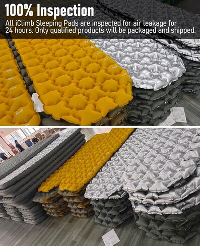 iClimb Ultralight Compact Sleeping Pad with Built-in Pump Inflatable Portable Air Mattress for Camping Backpacking Hiking (Silver) in Kuwait