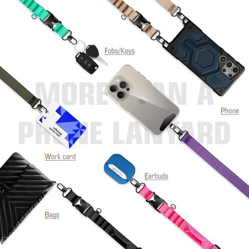 ELV Phone Lanyard with Phone Tether: Crossbody Phone Lanyard for iPhone - Quick Release Cell Phone Strap for Phone Case with Metal Phone Tether Tabs in Saudi Arabia