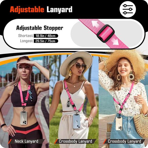 ELV Phone Lanyard with Phone Tether: Crossbody Phone Lanyard for iPhone - Quick Release Cell Phone Strap for Phone Case with Metal Phone Tether Tabs in Saudi Arabia