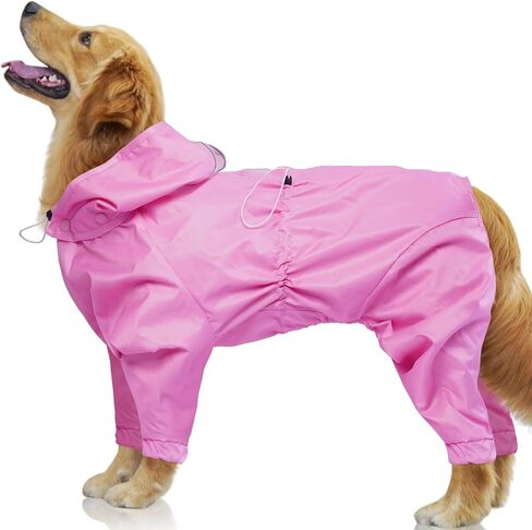 Dog Raincoat, Dog Raincoats for Large Dogs, Dog Rain Jacket with Clear Hooded, Waterproof Dog Poncho Snow-Proof Dog Vest Rainwear, Rain Clothes Apparel with Leash Hole Border Collie Purple XL in Saudi Arabia