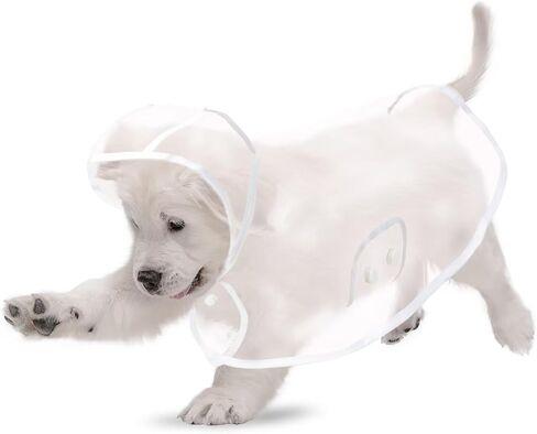 Puppy Raincoat for Small Dogs Transparency Pet Raincoat Waterproof Cloak Pet Hooded Raincoat Jacket,Size Medium in Kuwait