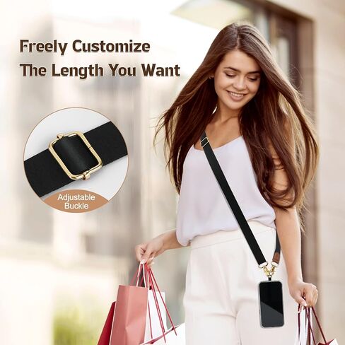 TiMOVO Phone Lanyard Crossbody Wrist Strap, Adjustable Anti-Theft Phone Strap for All Phone Case, Universal Cell Phone Neck Lanyard for Women and Men, Black in Saudi Arabia