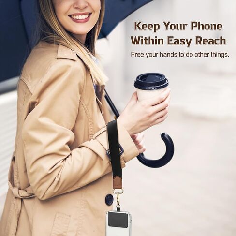 TiMOVO Phone Lanyard Crossbody Wrist Strap, Adjustable Anti-Theft Phone Strap for All Phone Case, Universal Cell Phone Neck Lanyard for Women and Men, Black in Saudi Arabia