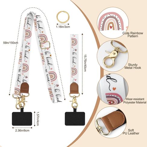 TiMOVO Phone Lanyard Crossbody Wrist Strap, Adjustable Anti-Theft Phone Strap for All Phone Case, Universal Cell Phone Neck Lanyard for Women and Men, Black in Saudi Arabia