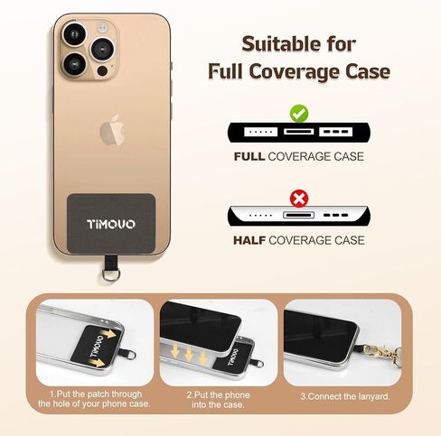 TiMOVO Phone Lanyard Crossbody Wrist Strap, Adjustable Anti-Theft Phone Strap for All Phone Case, Universal Cell Phone Neck Lanyard for Women and Men, Black in Saudi Arabia