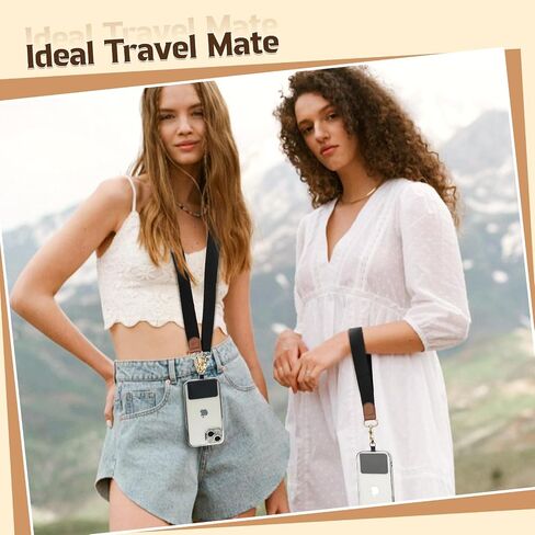TiMOVO Phone Lanyard Crossbody Wrist Strap, Adjustable Anti-Theft Phone Strap for All Phone Case, Universal Cell Phone Neck Lanyard for Women and Men, Black in Kuwait