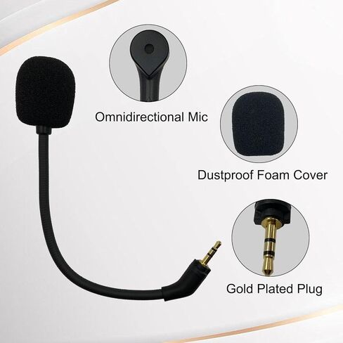 Replacement Microphone Compatible with Astro A30 Gaming Headset Detachable Game Mic Boom Professional Clear Crystal Sound Noise Isolation Mic with Windscreen, 2.5mm Black 5.9 inch in Saudi Arabia