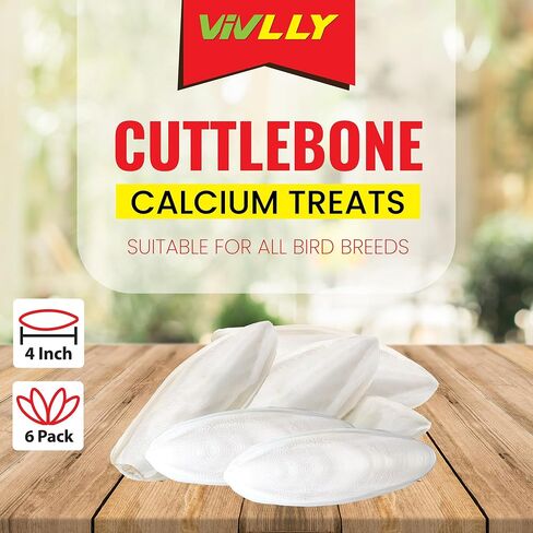 Natural Cuttlebones 6 Pack Calcium Cuttlebone Treats Suitable for All Bird Breeds - Easy to Attach with Metal Holder - Great for Parakeets Parrots Cockatiels - Chew Feeder Tortoise & Snails in Saudi Arabia