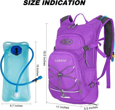 LARIPOP 18L Hydration Backpack with 2L Leak-Proof Water Bladder for Hiking Cycling Running Men Women in Kuwait