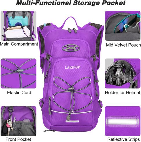 LARIPOP 18L Hydration Backpack with 2L Leak-Proof Water Bladder for Hiking Cycling Running Men Women in Kuwait