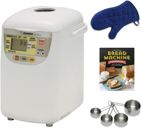 صانع الخبز الصغير من زوجيروشي هوم بيكري مع قفاز فرن، كوب قياس من الفولاذ المقاوم للصدأ ومجموعة ملاعق قياس من الفولاذ المقاوم للصدأ in Kuwait