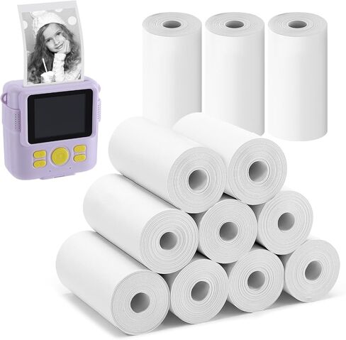 12 Pack Kids Camera Paper Roll Refill- HD Kids Camera Instant Print Paper, Thermal Photo Printer Paper Rolls for Most Kids Camera, Birthday Christmas Holiday Gifts for Kids Children in Saudi Arabia