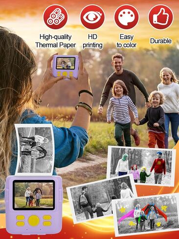 12 Pack Kids Camera Paper Roll Refill- HD Kids Camera Instant Print Paper, Thermal Photo Printer Paper Rolls for Most Kids Camera, Birthday Christmas Holiday Gifts for Kids Children in Saudi Arabia