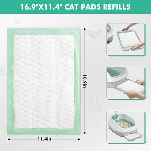 وسادات القطط 30 قطعة عبوات عامة لنظام فضلات القطط المرتبة، وسادات بطانة القطط المعطرة الطازجة لصندوق الفضلات، وسادات سميكة ذات 6 طبقات فائقة الامتصاص مقاس 16.9 × 11.4 بوصة in Saudi Arabia
