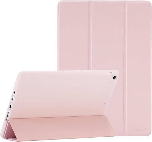 Three Fold Case Compatible with for iPad 9th Generation 2021/ iPad 8th Generation 2020/ iPad 7th Generation 2019,Protective Case with Soft TPU Back - iPad 10.2 Inch Cover, Black in Saudi Arabia
