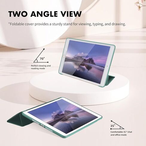 حافظة ثلاثية الطي متوافقة مع أجهزة iPad الجيل التاسع 2021/ iPad الجيل الثامن 2020/ iPad الجيل السابع 2019، حافظة واقية مع ظهر ناعم من مادة TPU - غطاء iPad 10.2 بوصة، أسود in Kuwait