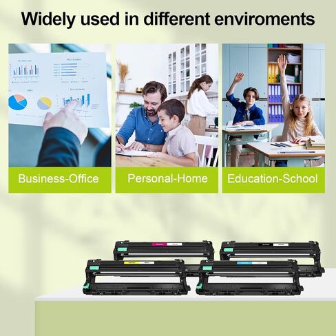 Greencycle 4 عبوات DR221CL وحدة طبلة عالية الإنتاجية متوافقة مع Brother DR221 DR-221 تعمل لطابعة الليزر Brother HL-3140CW HL-3170CDW MFC-9130CW MFC-9330CDW MFC-9340CDW DCP-9020CDN (1K، 1M، 1C، 1Y) in Kuwait