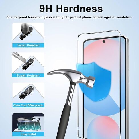Galaxy S24 FE Screen Protector [4+4 Pack] Camera Lens Protector, Fingerprint Unlock Support, HD Tempered Glass, Touch Sensitive, Anti Scratch, for Samsung S24 FE 5G Glass Screen Protector in Saudi Arabia