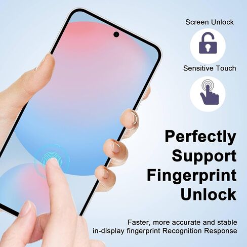 Galaxy S24 FE Screen Protector [4+4 Pack] Camera Lens Protector, Fingerprint Unlock Support, HD Tempered Glass, Touch Sensitive, Anti Scratch, for Samsung S24 FE 5G Glass Screen Protector in Saudi Arabia