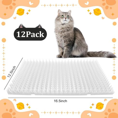 8 Pack 16 x 13 Inch Cat Scat Mat with Spikes, Scat Mat for Cats Cat Deterrent Mat Digging Stopper Repellent Spike Mat in Saudi Arabia