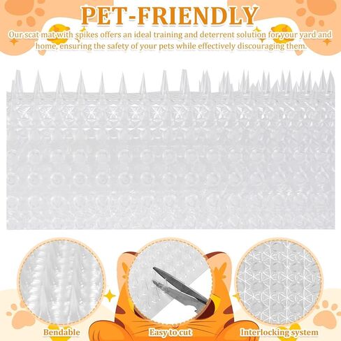 8 Pack 16 x 13 Inch Cat Scat Mat with Spikes, Scat Mat for Cats Cat Deterrent Mat Digging Stopper Repellent Spike Mat in Saudi Arabia