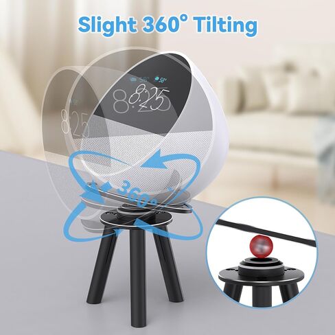 Almoz Tilt Stand for Echo Spot, Solid Stand for Echo Spot Accessories, Tripod Base Echo Spot Speaker Stand, Magnetic Alexa Echo Spot Stand Ensures Clear Audio Performance (Black) in Saudi Arabia