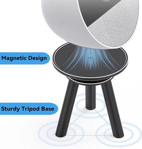 Almoz Tilt Stand for Echo Spot, Solid Stand for Echo Spot Accessories, Tripod Base Echo Spot Speaker Stand, Magnetic Alexa Echo Spot Stand Ensures Clear Audio Performance (Black) in Saudi Arabia