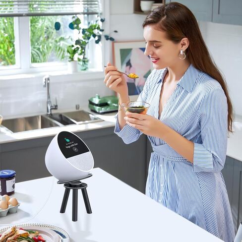 Almoz Tilt Stand for Echo Spot, Solid Stand for Echo Spot Accessories, Tripod Base Echo Spot Speaker Stand, Magnetic Alexa Echo Spot Stand Ensures Clear Audio Performance (Black) in Saudi Arabia