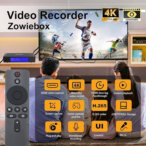 مسجل فيديو HDMI بدقة 4K (بدون NDI) - مسجل فيديو HDMI لالتقاط الفيديو مع برنامج ترميز H.265/H.264، وتسجيل بدقة 4K بمعدل 30 إطارًا في الثانية، والتمرير والتشغيل على التلفزيون، ولا يتطلب جهاز كمبيوتر in Kuwait