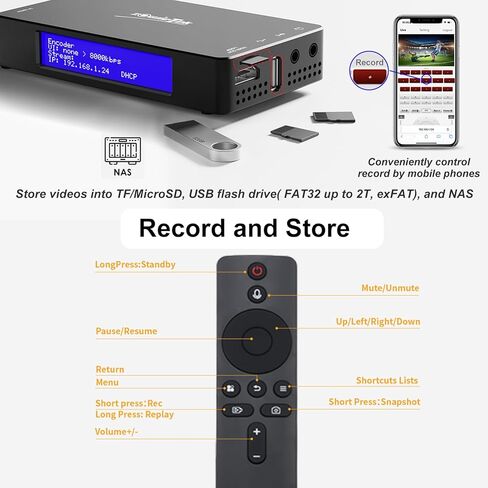 مسجل فيديو HDMI بدقة 4K (بدون NDI) - مسجل فيديو HDMI لالتقاط الفيديو مع برنامج ترميز H.265/H.264، وتسجيل بدقة 4K بمعدل 30 إطارًا في الثانية، والتمرير والتشغيل على التلفزيون، ولا يتطلب جهاز كمبيوتر in Kuwait