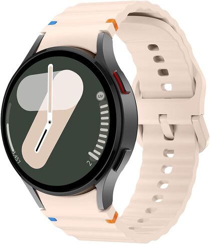 Silicone Sport Band Compatible With Samsung Galaxy Watch 7 Band 40mm 44mm,No Gap Sporty Strap with Decorative Woven Line for Samsung Watch 7 44mm Bands Men Women(2024) in Saudi Arabia