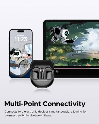 سماعات أذن لاسلكية SoundPEATS AI بخاصية إلغاء الضوضاء، aptx Adaptive Lossless وQCC3091، سماعات بلوتوث V5.4 مع 6 ميكروفونات، إجمالي 30 ساعة، التحكم في التطبيق (أبيض) in Kuwait