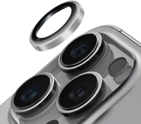 UNIQ OPX Stainless Steel Frame Sapphire Camera Lens Protector Compatible with iPhone 16 Pro & iPhone 16 Pro Max, Gunmetal Black in Saudi Arabia