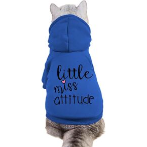 Cat Hoodies for Cats Puppy Pet Clothes Cat Apparel Little Miss Attitude Print Dog Hoodie for Small Medium Dogs Outfits for Kittens(Pink,S)