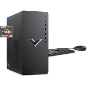 HP 2023 Victus 15L Gaming Desktop PC, AMD 6-Core Ryzen 5600G Processor (Up to 4.4 GHz), 32GB RAM, 1TB NVMe, AMD Radeon RX6400, Mouse and Keyboard, Win 11 Home, Mica Silver, with HDMI Accessory