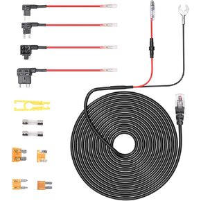Radar Detector Hardwire Kit with RJ-11 Telephone Style Jack Direct Wire Wiring Kit Compatible with Escort Valentine One Uniden Beltronics Cobra Multiple Fuse Sizes Power Cord Cable
