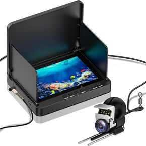 Underwater Fishing Camera, Fishing Camera with Infrared Night Vision Light, Portable Fish Finder with 100ft Cable, 5 Inch LCD and Upgraded HD Lens for Ice Lake Boat Kayak Fishing