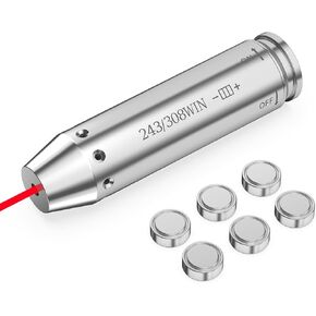 Bore Sight .243 .308 Laser Bore Sight 308 243 Laser Bore sighter with On/Off Function Red Dot Boresighter with Batteries