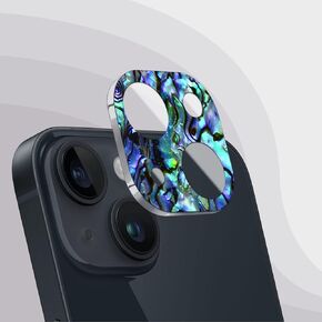 Carveit Camera Lens Protector for iPhone 13/13 Mini Camera Cover Case Design Colorful Shell [Pearl Abalone,Tempered Glass,Anti-Scratch] Natural White [1 Pack]
